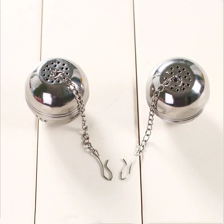Set 2 infuzoare ceai din otel inoxidabil YANYXR, argintiu, 4cm diametru