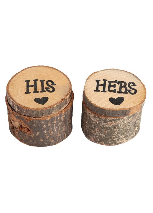 Cutie inel lemn YANYXR set 6x5.2cm natur