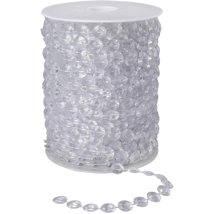 Ghirlanda margele acrilice YANYXR 30m transparent 10mm