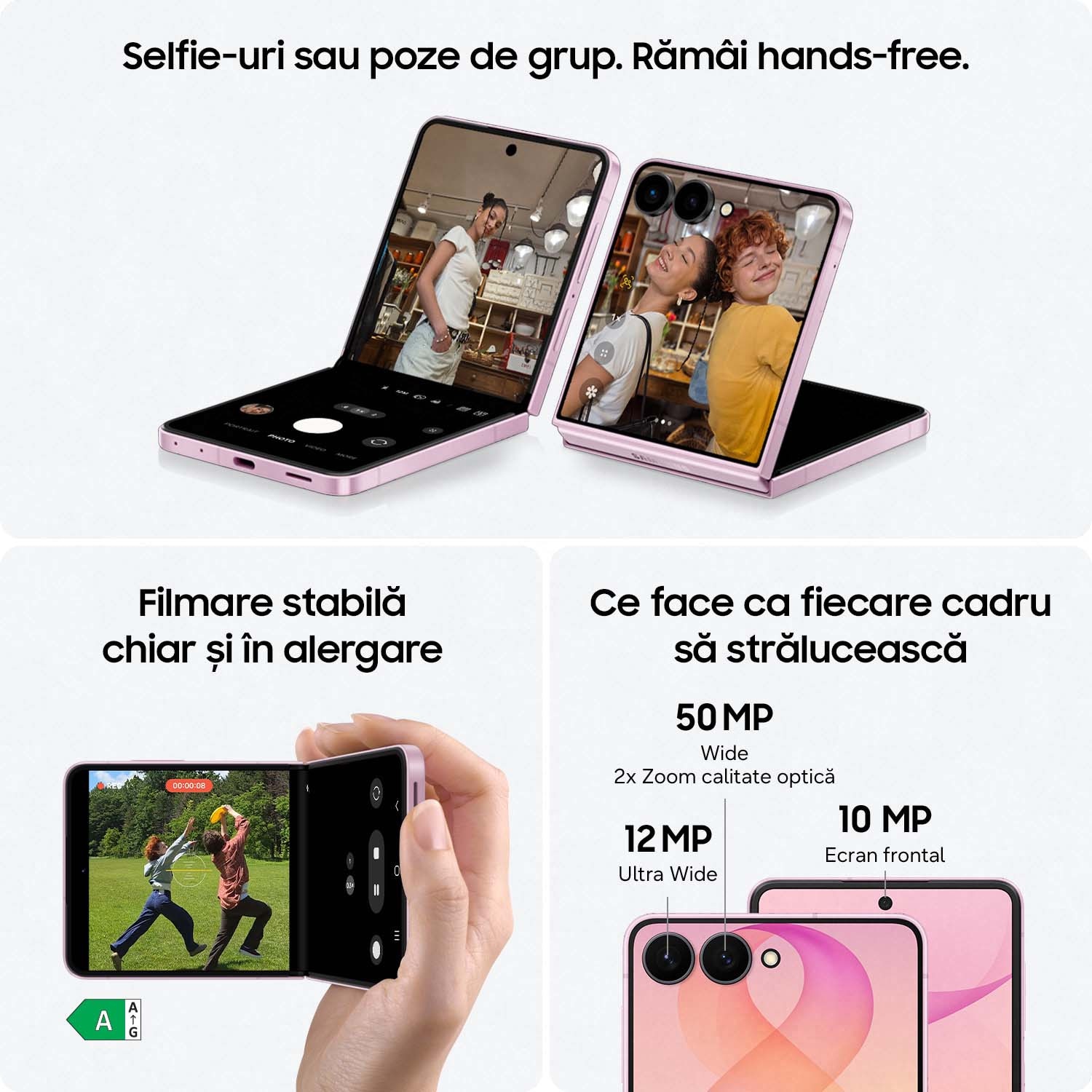 Telefon mobil Samsung Galaxy Z Flip8, 12GB RAM, 512GB, 5G, Pink