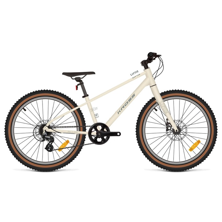 Bicicleta Copii Kross Liftie 24x frana disc 24 inch bej Shimano Altus