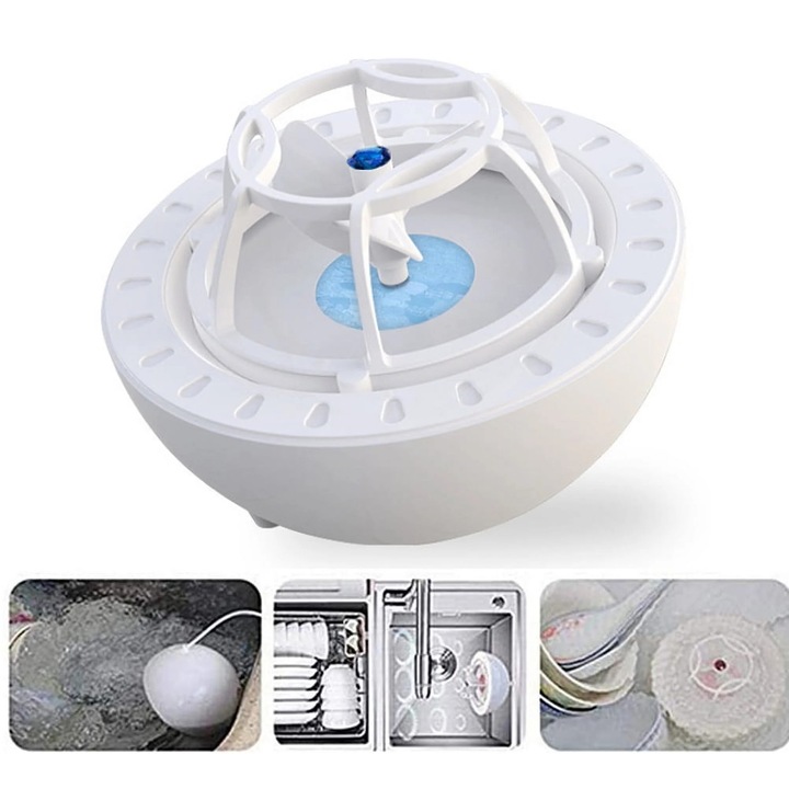 Masina de spalat vase portabila YANYXR mini USB, ultrasonic, compacta, alba