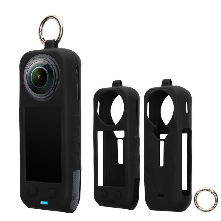 Husa de protectie Kwmobile pentru Insta360 X5, anti-alunecare, silicon, negru