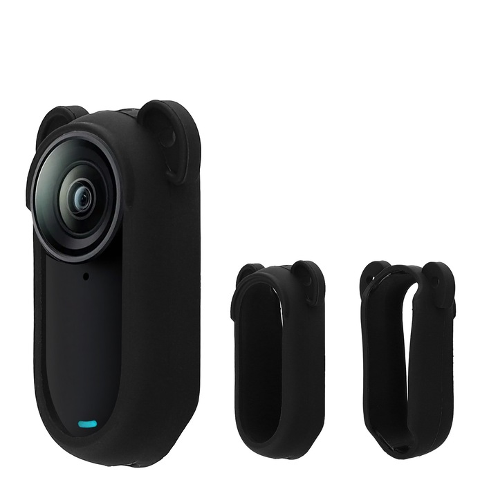 Husa de protectie Kwmobile pentru Insta360 GO 3 / GO 3S, anti-alunecare, silicon, negru