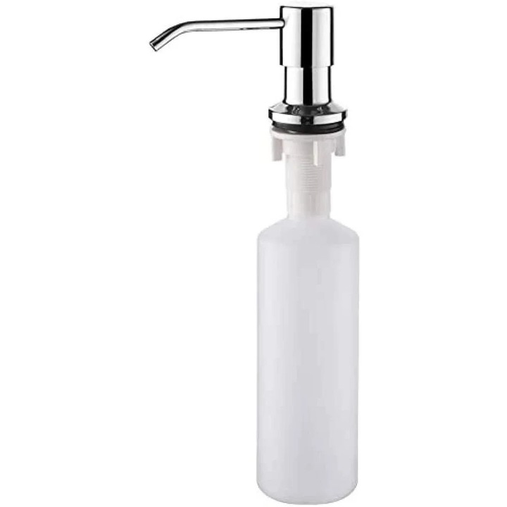 Dispenser sapun pentru chiuveta YANYXR, capacitate 300ml, inox periat, 60x270x105mm