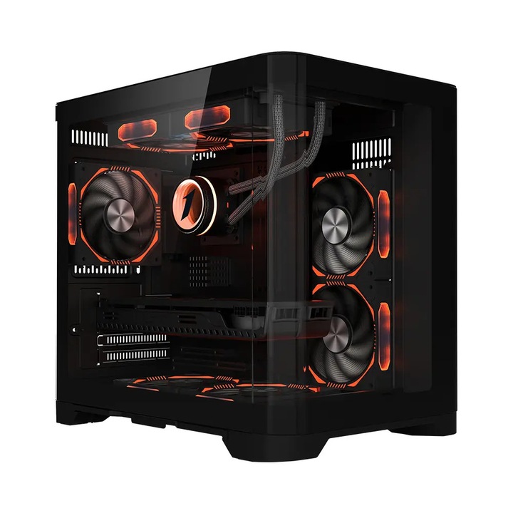 Гейминг система LuxuryCube PROLIGHT® Intel® Core™ i5-12400 до 4.4GHz, 32GB DDR4, SSD 1TB NVMe, Видео NVIDIA® GeForce RTX™ 5060 8GB, Wi-Fi, Течно охлаждане, Windows 11 Pro, Черна