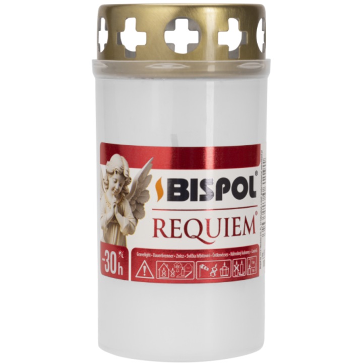 Set 20 bucati -Candela Plastic V1-130 Alb, BISPOL