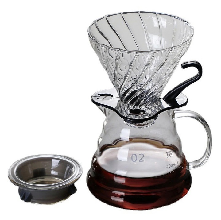 Cafetiera sticla YANYXR, filtru, model nor, capac partajabil