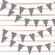 Ghirlanda fanioane K0369-0715-EMAG-WG139635, kockás zászlók partira, fekete/fehér, 100 ft, 48 zászló 12 x 18 inch