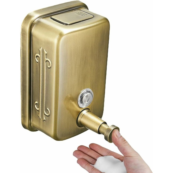 Dispenser sapun perete inox capacitate mare anti-rugina, pentru baie, hotel, restaurant