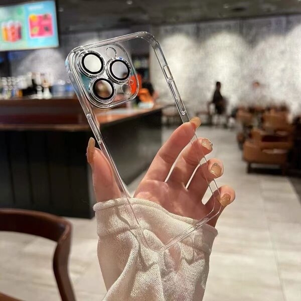 Husa Flip Flippy transparenta pentru Apple iPhone 15promax, TPU gros 1.5mm antisoc, protectie camera si ecran, material rezistent la ingalbenire, husa subtire flexibila anti-caderi
