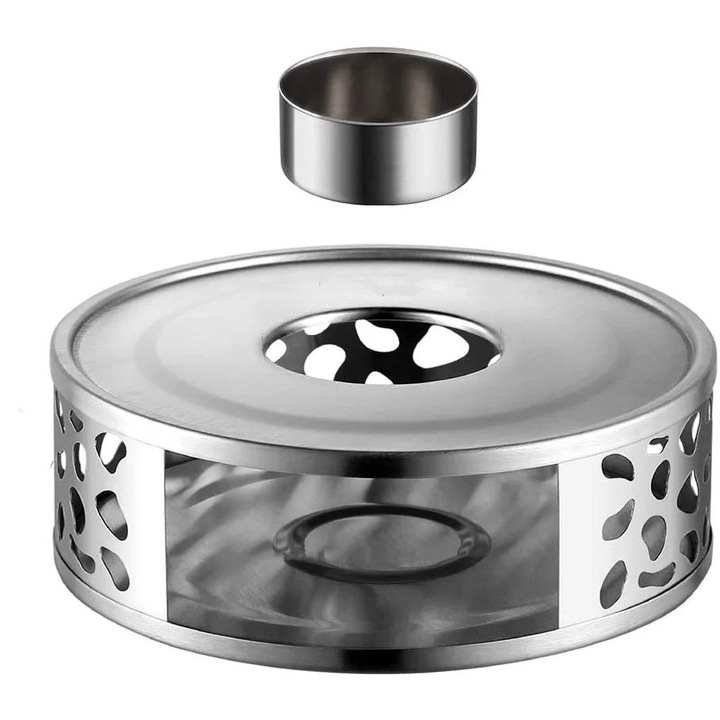Incalzitor pentru ceainic ZYBLSSBB LSM2xh12275-BCS0074117, inox 430, potrivit pentru baza ceainic pana la 12 cm, 15×15×5 cm