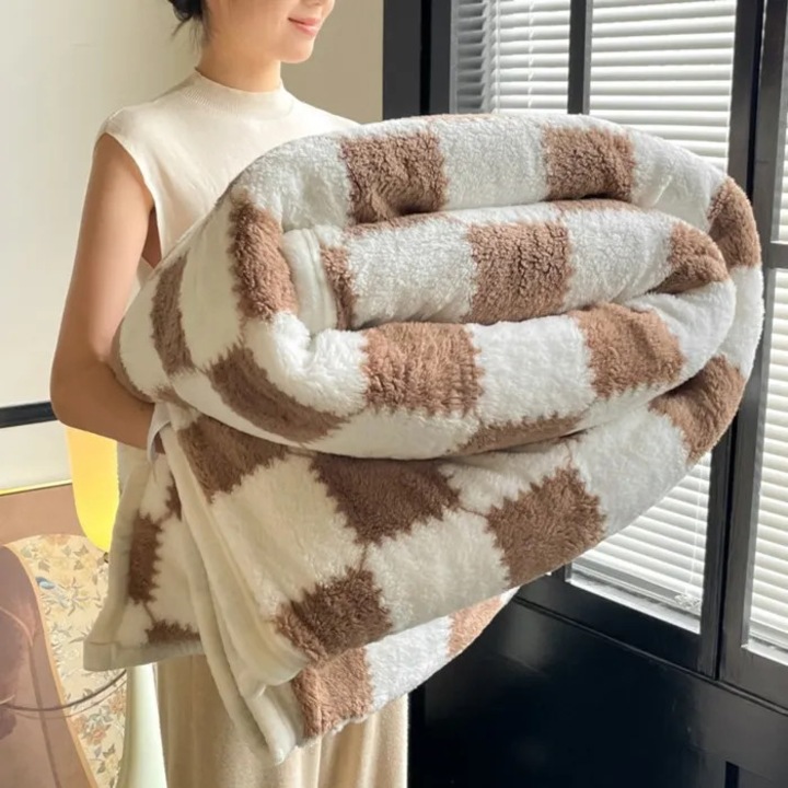 Patura flanel calduroasa maro 120x200cm