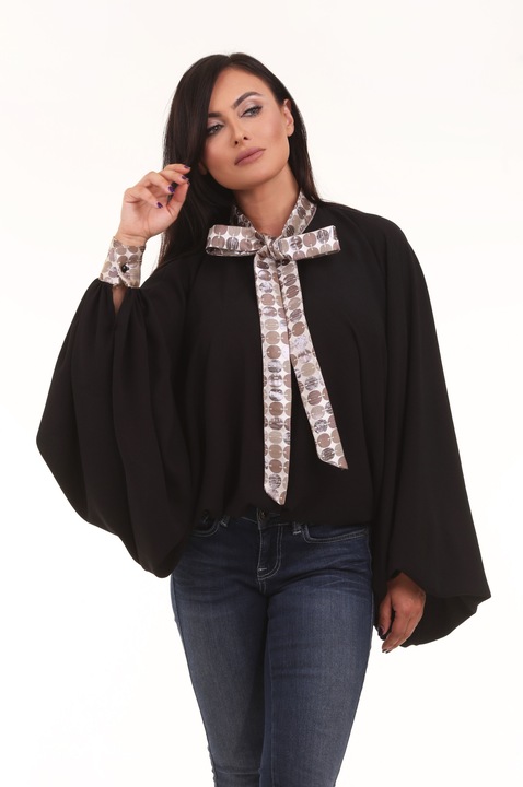 Camasa cu maneci largi Maryett Megan, Negru, One Size