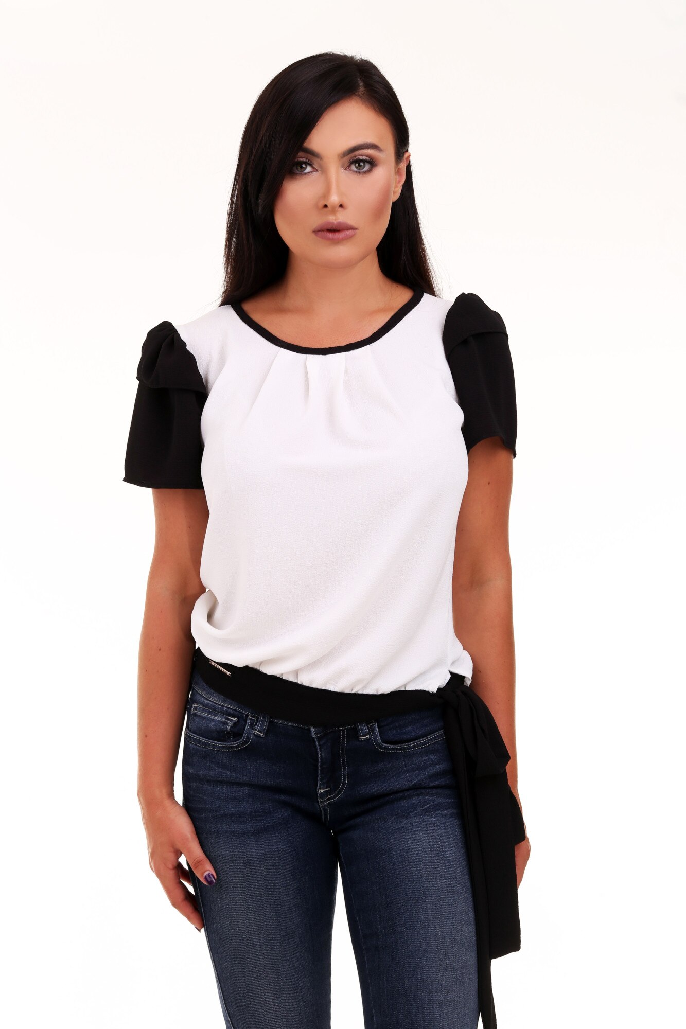 Bluza dama MARYETT Marian, Alb/Negru