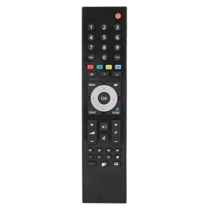 Telecomanda TV de inlocuire GRUNDIG TP7187R, carcasa din ABS, raza de actiune peste 8 m, Negru, 1 buc