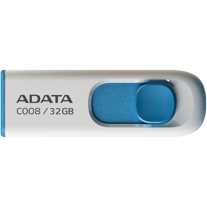Memorie USB ADATA C008, 32GB, USB 2.0, Alb/Albastru