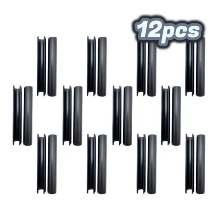 Скоби за покриване на басейн, комплект 12-24 бр., ABS-PC, бял, 12x3см