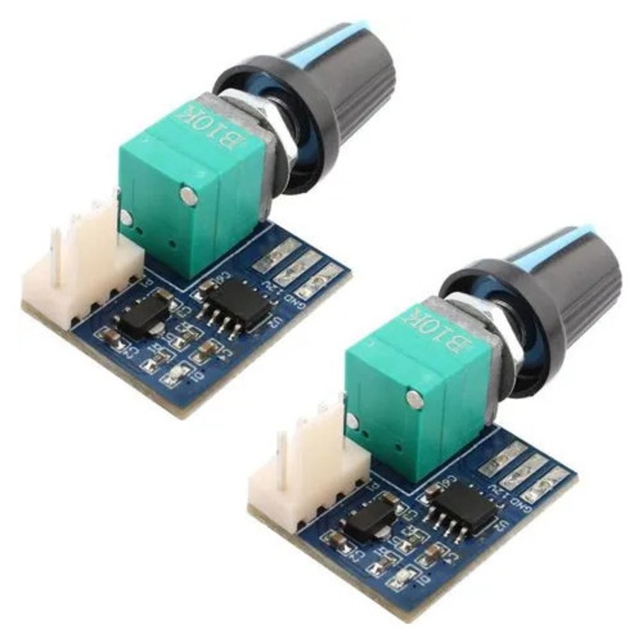 Controler viteza ventilator PWM 12V 4 pini compact reglabil