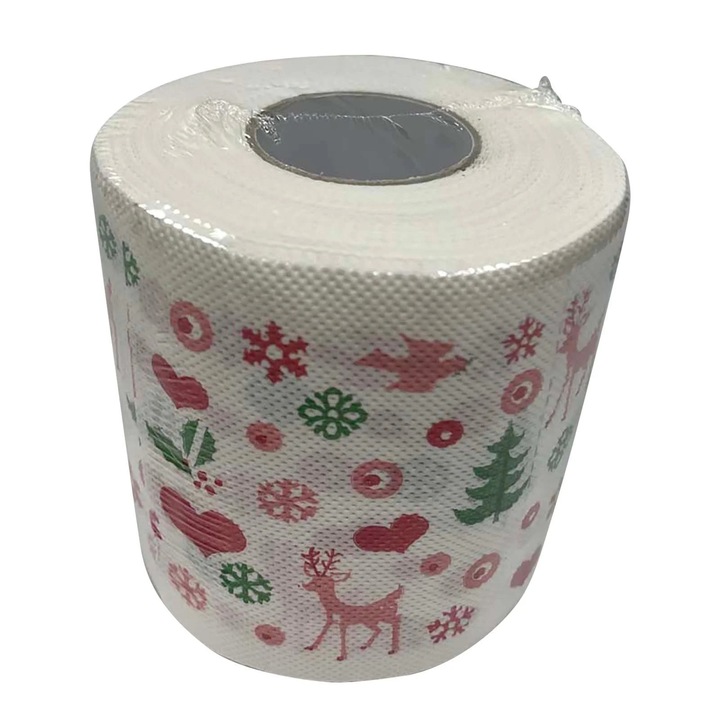Hartie igienica YANYXR model Craciun alb 10x10cm 150 foi