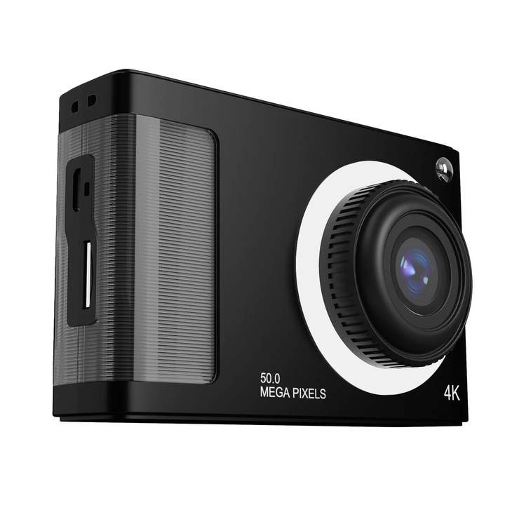 YANYXR 48MP digitális fényképezőgép stabilizátorral, fekete, 2.4 hüvelyk