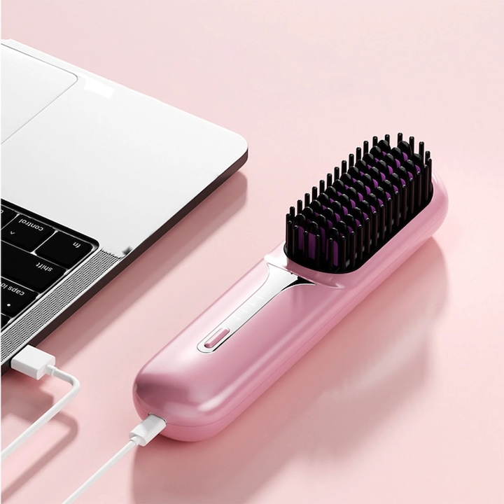 Pieptene de indreptat par wireless YANYXR, 2 in 1, negru, 6.1x5.5x21.8cm