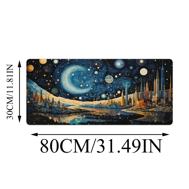 Mousepad YANYXR gaming geometric abstract, negru, 3mm