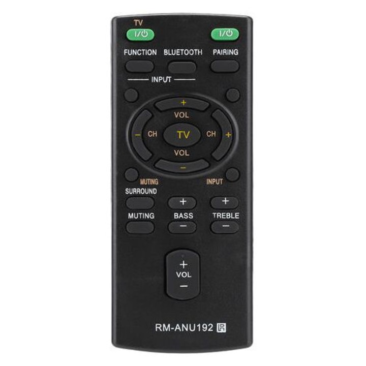 Telecomanda neagra ABS pentru bara de sunet Sony 10x4.1x1 cm