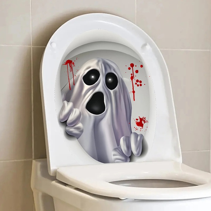 YANYXR Halloween szellem WC matrica 40x30cm