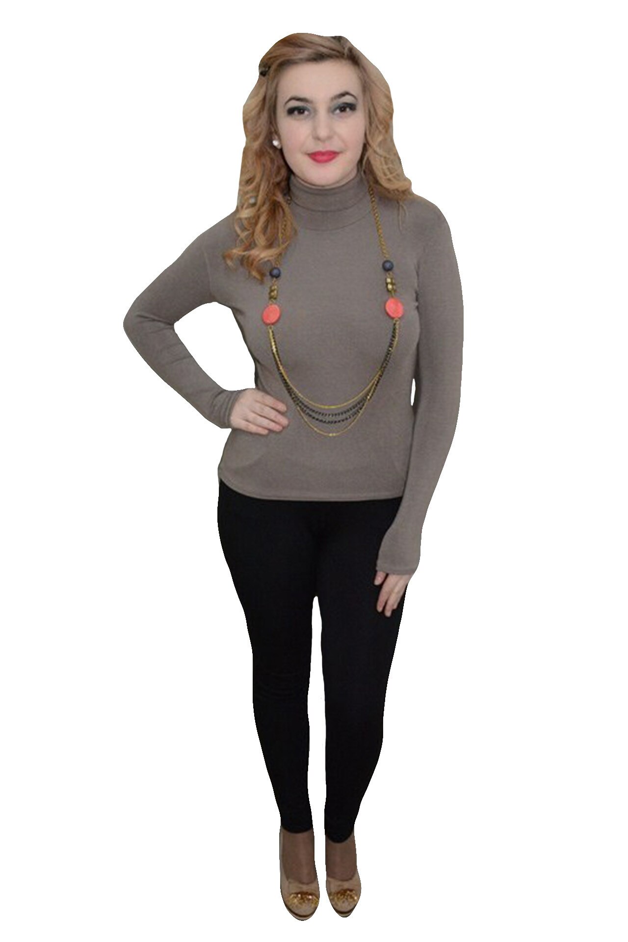 Bluza simpla tip helanca, D&J Exclusive, Gri