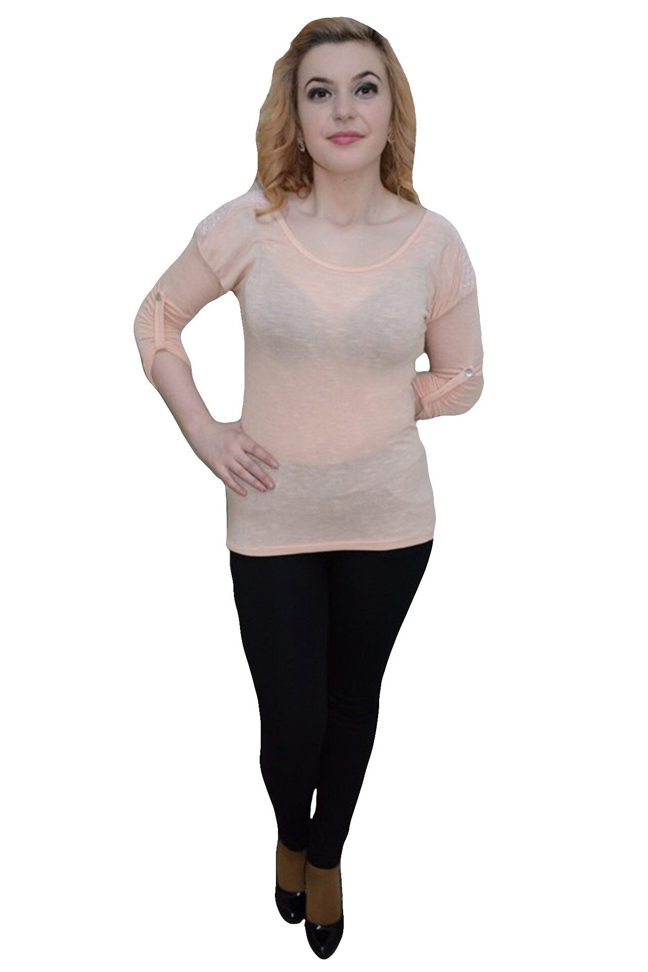 Bluza casual, perlute ivory aplicate pe umeri,D&J Exclusive, Piersica