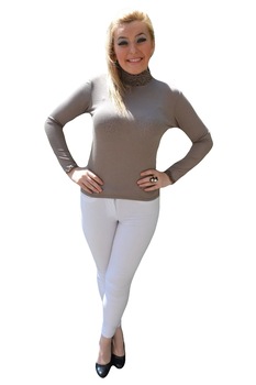 Bluza deosebita, helanca cu model de volanase,D&J Exclusive, Bej Bluza deosebita, helanca cu model de volanase,D&J Exclusive, Bej