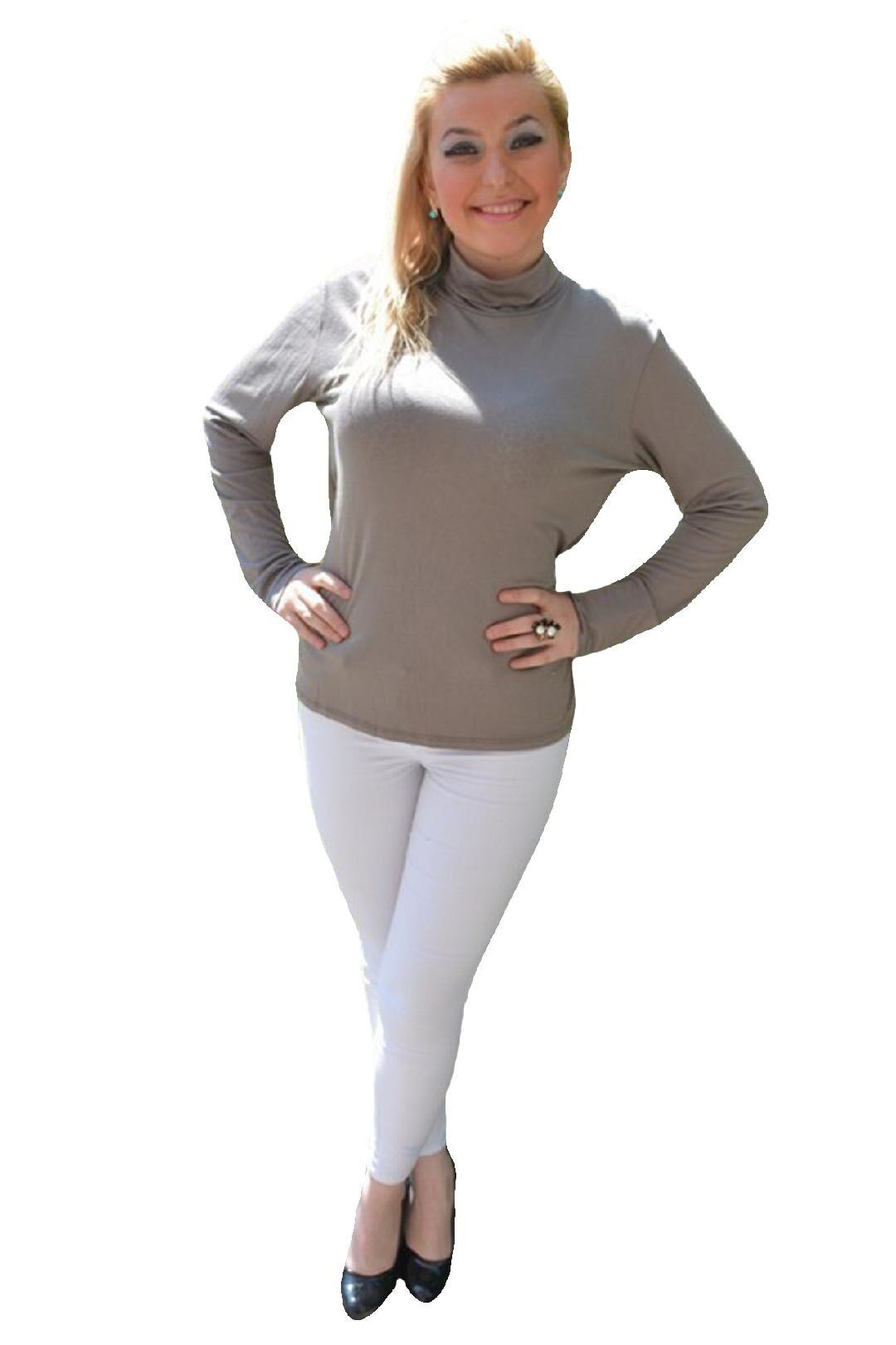 Bluza cu maneca lunga, material elastic , D&J Exclusive, Bej
