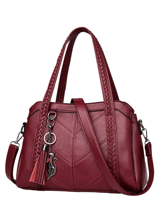 Geanta tote YANYXR piele moale capacitate mare negru 30x12x20cm