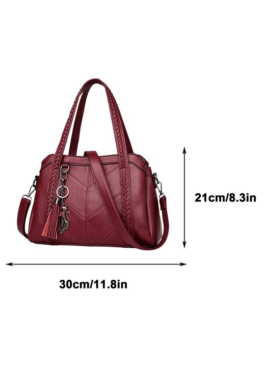 Geanta tote YANYXR piele moale capacitate mare negru 30x12x20cm