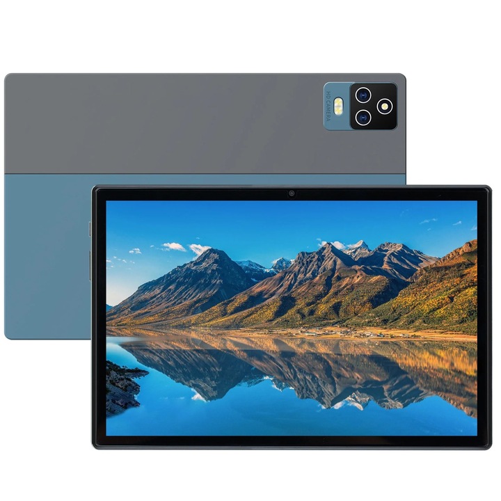 Tableta Android YANYXR 10.1 inch, 4GB RAM 32GB, camera dubla, bleumarin/gri, 24x16.2cm
