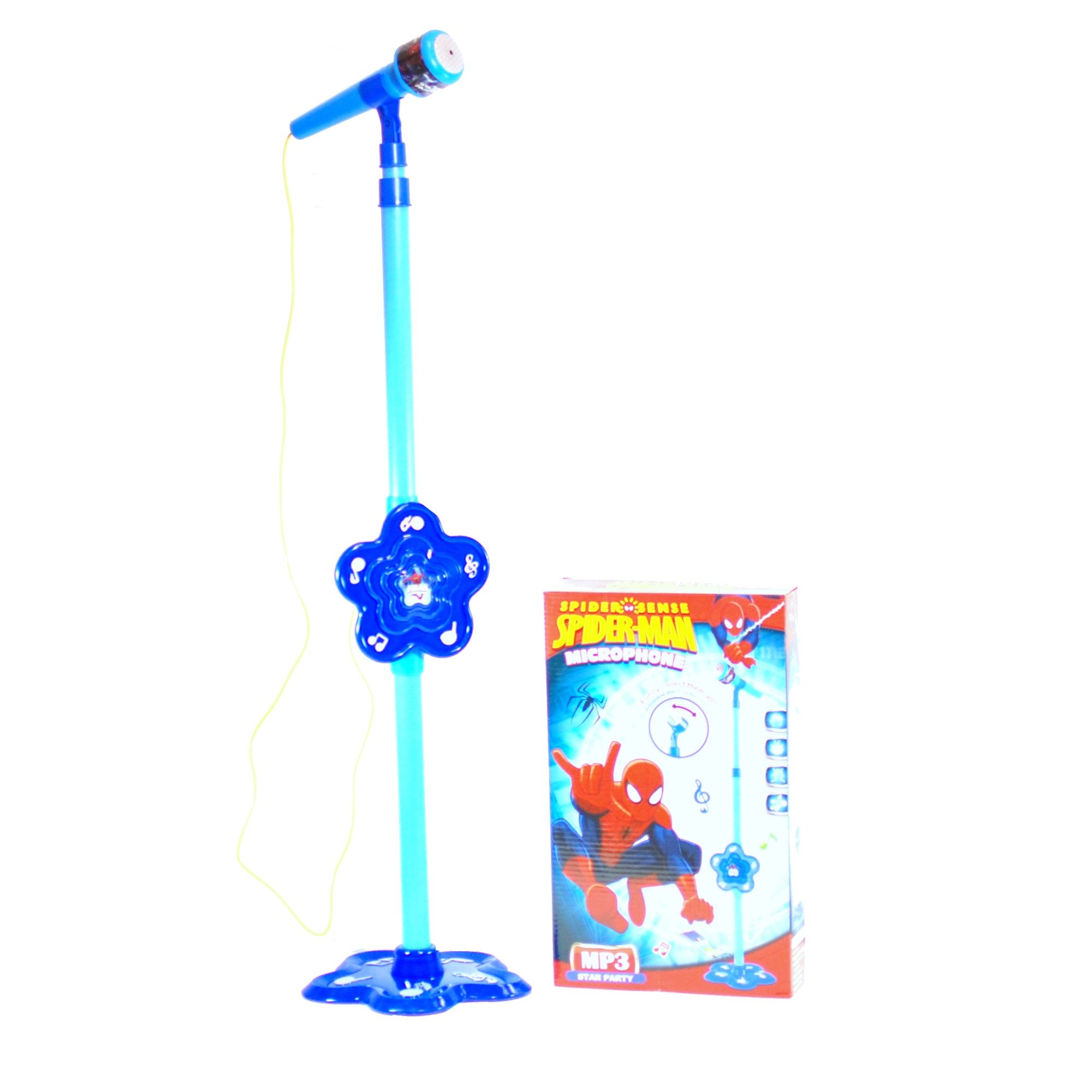 Microfon de jucarie Spiderman, karaoke pentru copii cu amplificator voce si inaltime ajustabila 5837