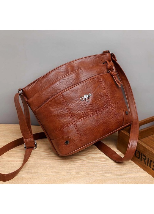 Geanta dama YANYXR 23x21x10cm piele moale multibuzunar umar