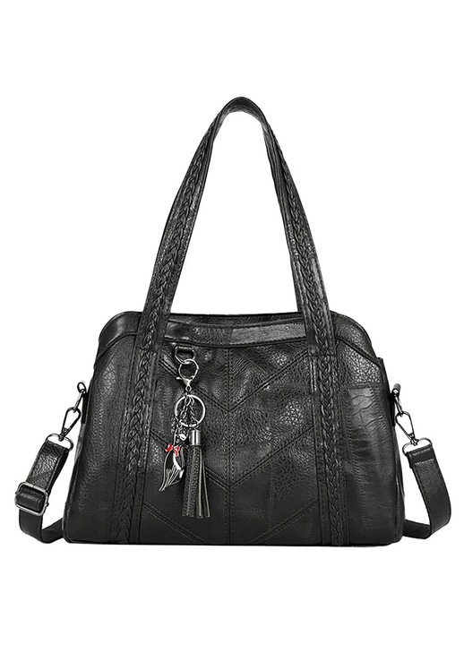 Geanta dama YANYXR piele moale capacitate mare negru 30x12x20cm