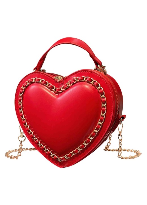 Geanta dama YANYXR inima piele lant multicolor 20x15x5cm