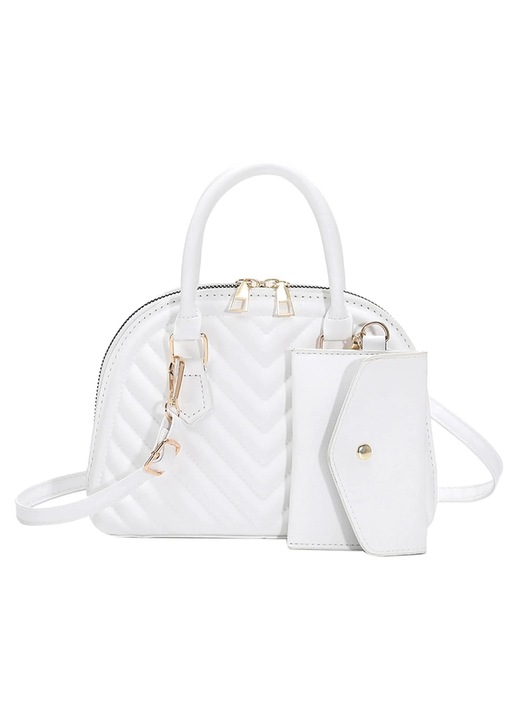 Geanta dama YANYXR piele colorata 21x15x8cm set 2 piese