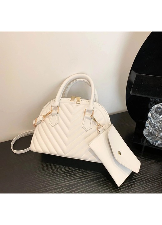Geanta dama YANYXR piele colorata 21x15x8cm set 2 piese
