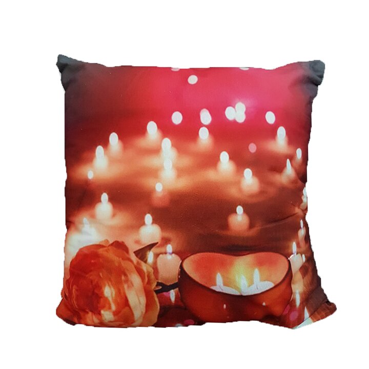 Perna decorativa cu led 43x43cm, poliester, model luminari