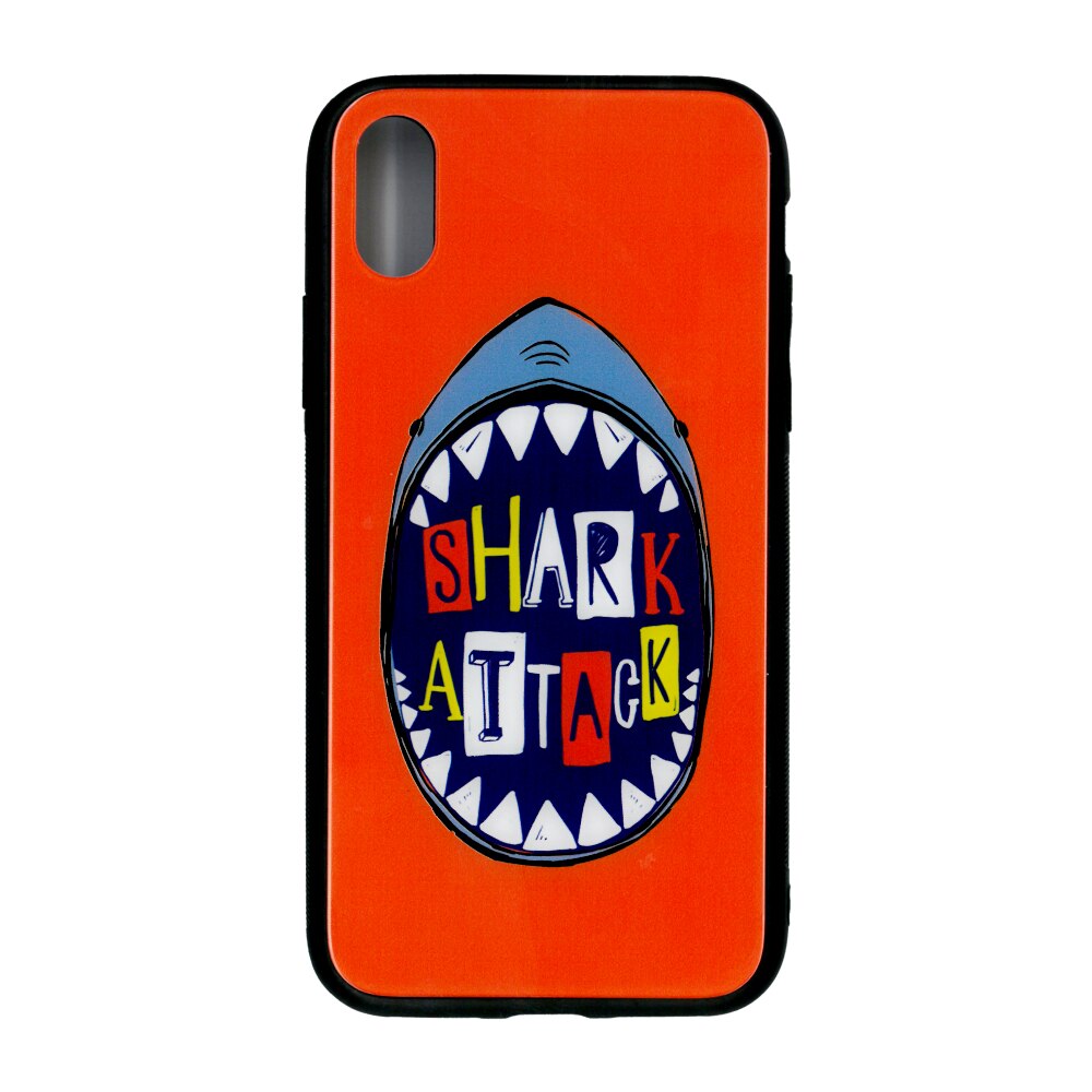Husa cu spate de sticla EuroCELL pentru iPhone X, portocaliu