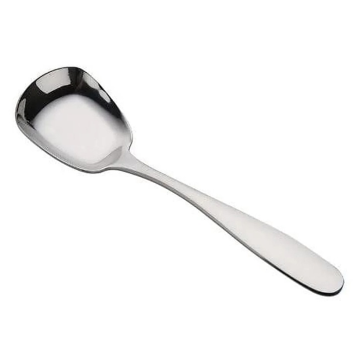 YANYXR 17x4.4cm négyzet alakú lapos rozsdamentes acél kanál desszerthez és rizshez