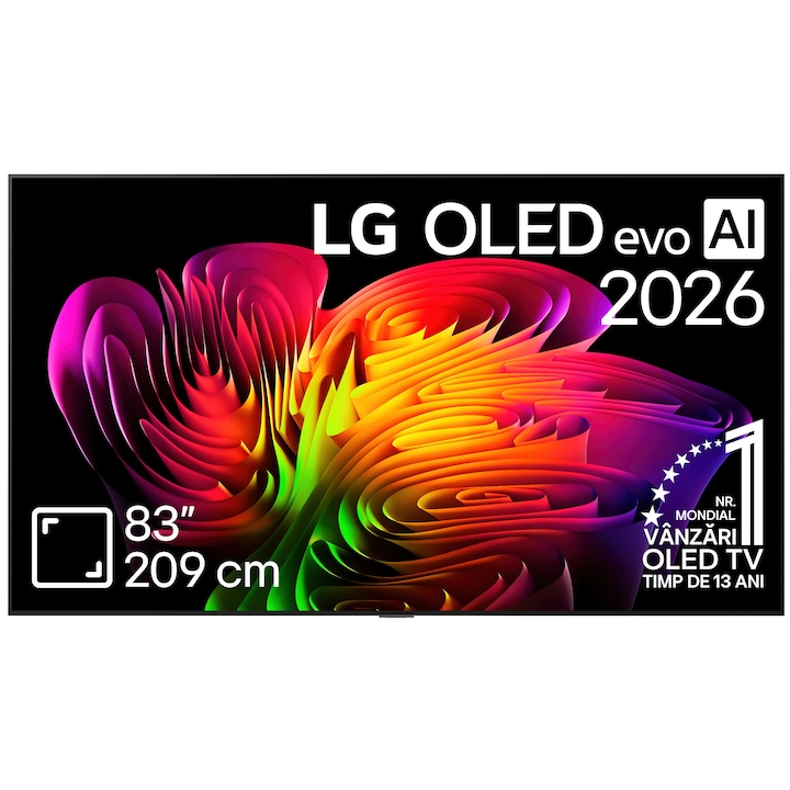 Televizor LG OLED Evo Wallpaper 83W69LA, 210 cm, Smart, 4k Ultra HD, 165 Hz, Clasa F (Model 2026)
