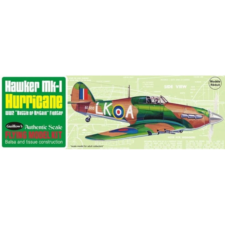 Аеромодел за свободен полет HAWKER HURRICANE KIT (420 mm)