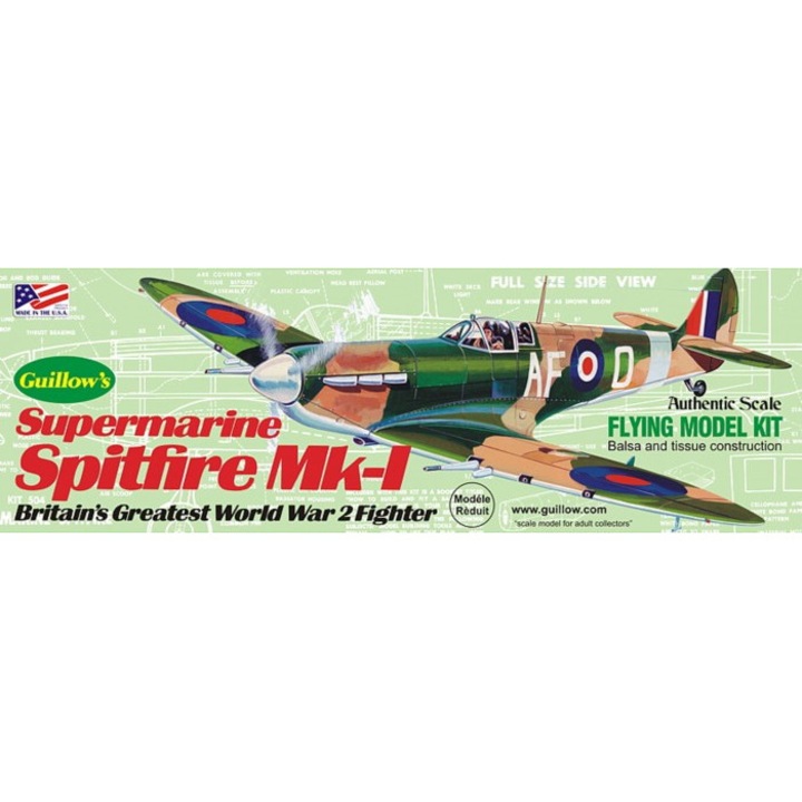 Аеромодел за свободен полет SUPERMARINE SPITFIRE KIT (420 мм)