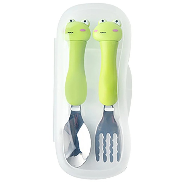 Set tacamuri copii YANYXR inox, lingura furculita, 14.7x3cm