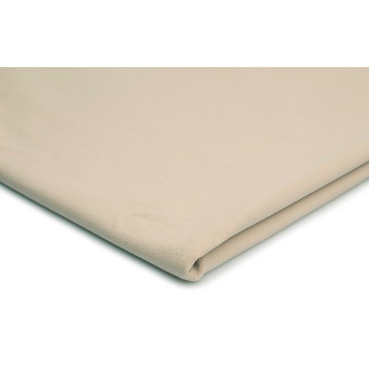 Tesatura din bumbac pentru treninguri, tricotaje, culoare bej nisip, dimensiune 50 cm x 185 cm